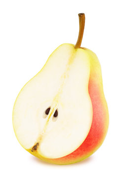 Half of ripe pear isolated