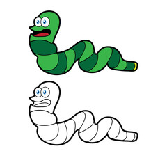 larva worm cartoon  coloring page for toddle
