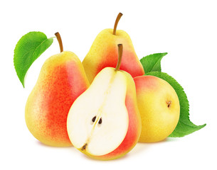 Composition with juicy pears isolated