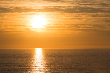 Golden sunset over the sea