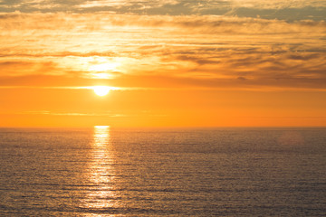 Golden sunset over the sea