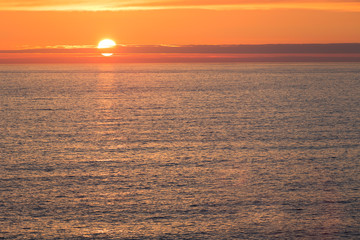 Red sunset over the sea