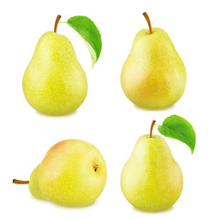 Set of yellow pear fruits