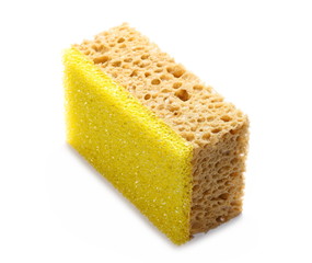 Yellow sponge isolated on white background