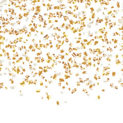 Happy birthday background with confetti seamless pattern on a white backdrop
