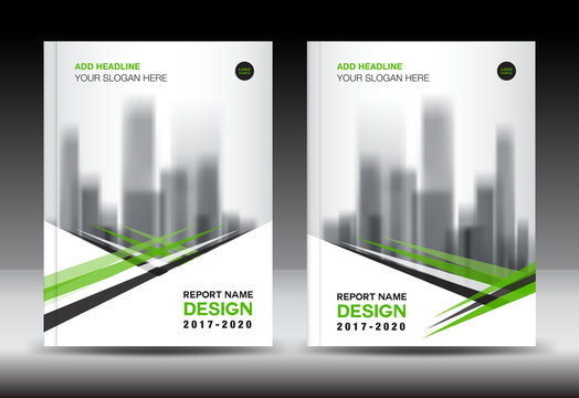Green cover design, Annual report template, business brochure flyer, company profile in a4