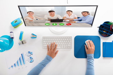 Businesswoman Having Video Conference