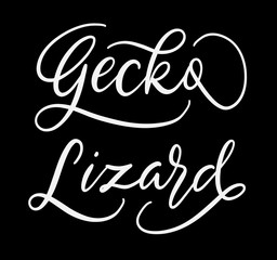 Gecko and lizard hand written typography. Good use for logotype, symbol, cover label, product, brand, poster title or any graphic design you want. Easy to use or change color
 
