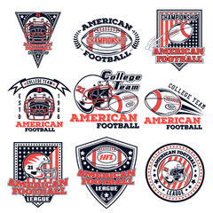 Set of vector logos on an American football theme for design, print and internet isolated on white background © Павел Жоголев