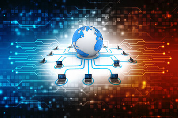 Computer Network,3d rendering