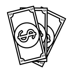bill dollar money isolated icon vector illustration design