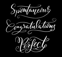 Perfect and congratulations hand written typography. Good use for logotype, symbol, cover label, product, brand, poster title or any graphic design you want. Easy to use or change color
 