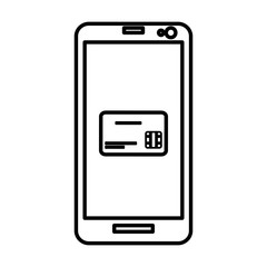 smartphone with ecommerce app device isolated icon vector illustration design