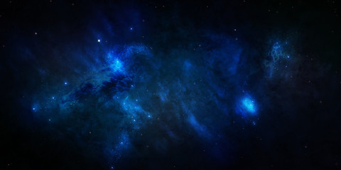 Blue starry sky space