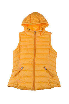 Yellow female vest isolated on white background.
