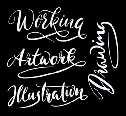 Drawing and illustration hand written typography. Good use for logotype, symbol, cover label, product, brand, poster title or any graphic design you want. Easy to use or change color
 