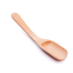 Wooden spoon on a white background