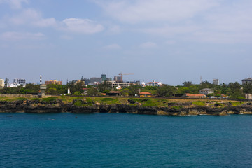 View of Mombasa port, Kenya from sea