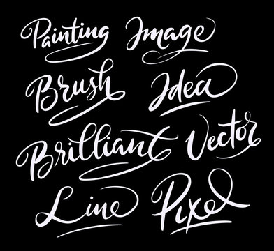 Brilliant painting hand written typography. Good use for logotype, symbol, cover label, product, brand, poster title or any graphic design you want. Easy to use or change color
 