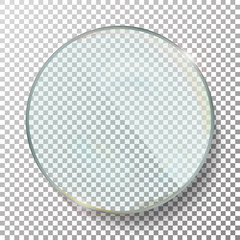 Transparent Round Circle Vector Realistic Illustration. Background Glass Circle