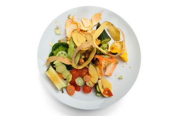 Vegetable And Fruit Peelings On Plate