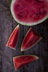 watermelon on a dark wooden background