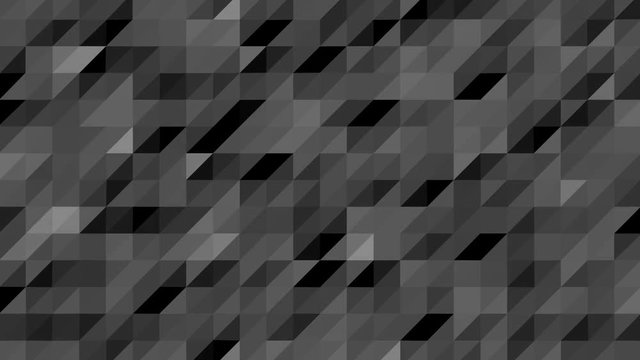 Abstract Polygonal Geometric Surface. Low poly motion background of shifting grey triangles 4K UHD, FullHD animation