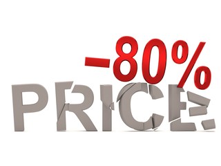 A discount of  80% for the cracked decals price. 3d sale render