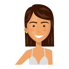 beautiful and young woman character vector illustration design