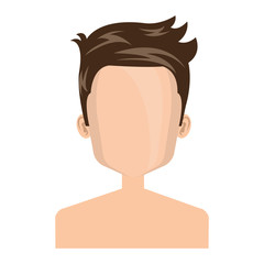 young man shirtless avatar character vector illustration design