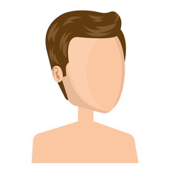 young man shirtless avatar character vector illustration design
