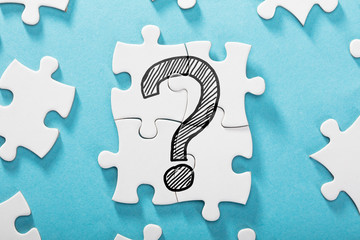 Question Mark Icon On White Puzzle