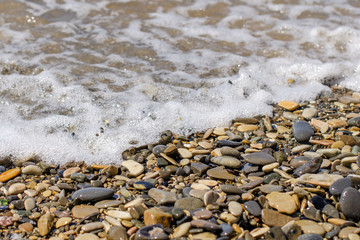 sea stones washed by the waves
