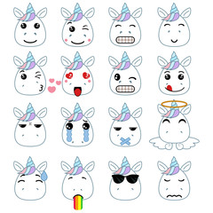 Obraz premium Cute emoticons set