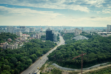 Fototapeta na wymiar Kiev the capital of Ukraine, top view