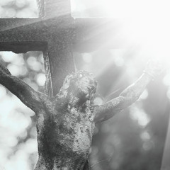 Holy cross with crucified Jesus Christ (religion, faith, holy, sin)