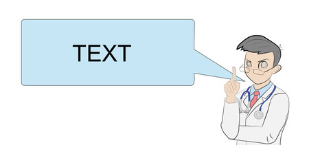 The doctor says. The concept of dialogue between the doctor and the patient. vector illustration.