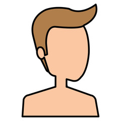 young man shirtless avatar character vector illustration design