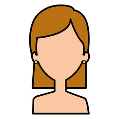 young woman shirtless avatar character vector illustration design