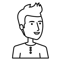 young man avatar character vector illustration design