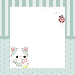 Greeting card with cartoon cat.