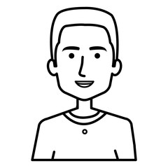 young man avatar character vector illustration design