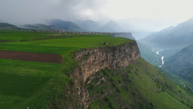 Aerial view of alpine Armenian village