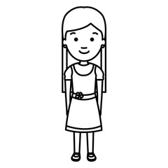 cute little girl character vector illustration design