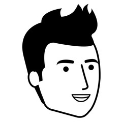 young man head avatar vector illustration design