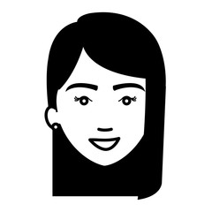 beautiful and young woman head vector illustration design