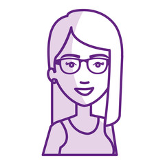 beautiful and young woman with glasses vector illustration design