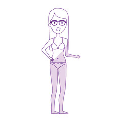 Woman in swimsuit character vector illustration design