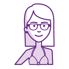 beautiful and young woman with glasses vector illustration design