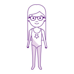 Little girl in beach dress vector illustration design